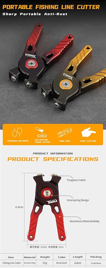 Tungsten Carbide Fishing Line Cutter Portable Mini Fishing line Clipper Nippers Quick Line Cutter Tungsten Alloy Fishing Tool