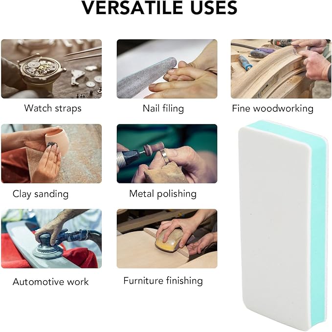 10 Pack Sanding Sponge, 1000 5000 Grit Ultra Fine Sanding Block, Washable and Reusable, Fine Grit to Smooth, Ideal for Drywall Sanding and Smoothing of Joint Compounds