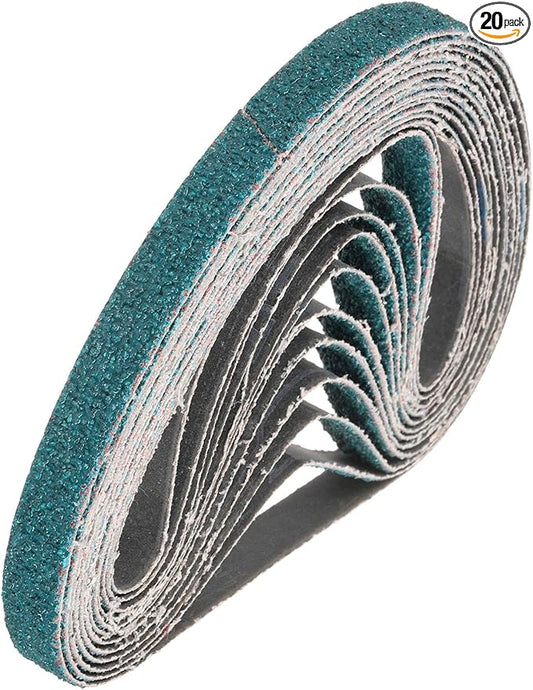 HARFINGTON 1/2 x 24 Inch Sanding Belts, 20 Pcs 40 Grit Zirconia Abrasive Belt Sander File Belt for Woodworking, Metal Polishing, Knife Sharpener