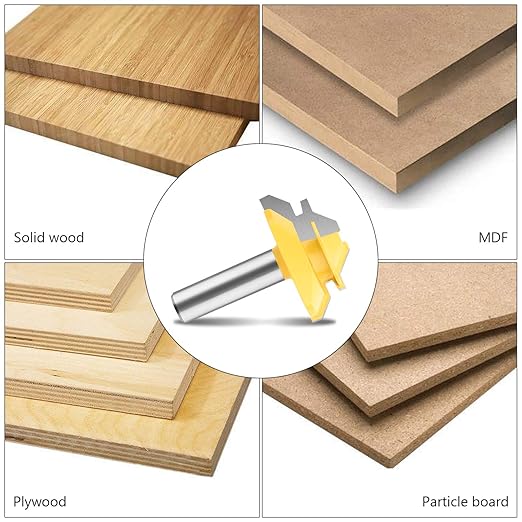 45 Degree Lock Miter Router Bit - BAIDETS 1/2 Inch Shank, 3/4 Inch Stock, 2 Inch Diameter, Carbide Wood Router Bits Woodworking Cutter Tool