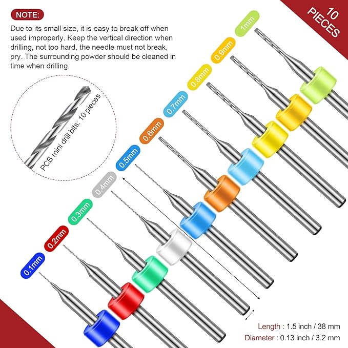 59 Pieces Hand Drill Bits Set Include 49 Pcs Metal Pin Vise Hand Drill Micro Mini Twist and 10 Pcs Tungsten Carbide PCB Rotary Tools for Resin Polymer Wood Craft DIY Jewelry Making Carving