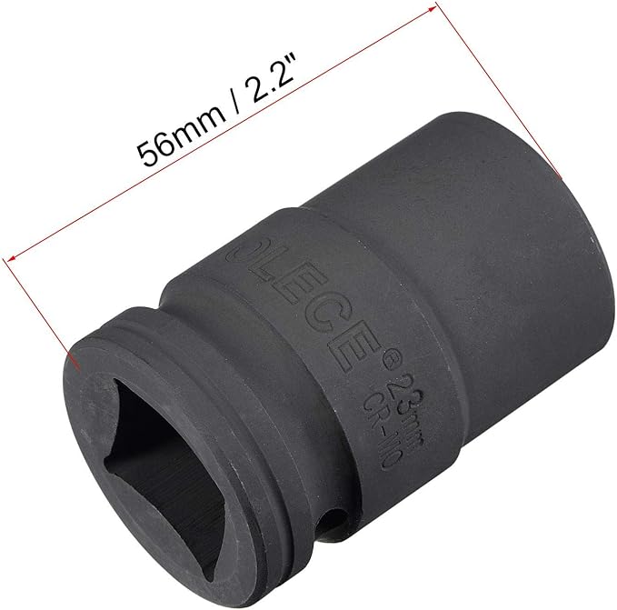 uxcell 3/4-Inch Drive 23mm 12-Point Impact Socket, CR-MO Steel 56mm Length, Standard Metric Sizes