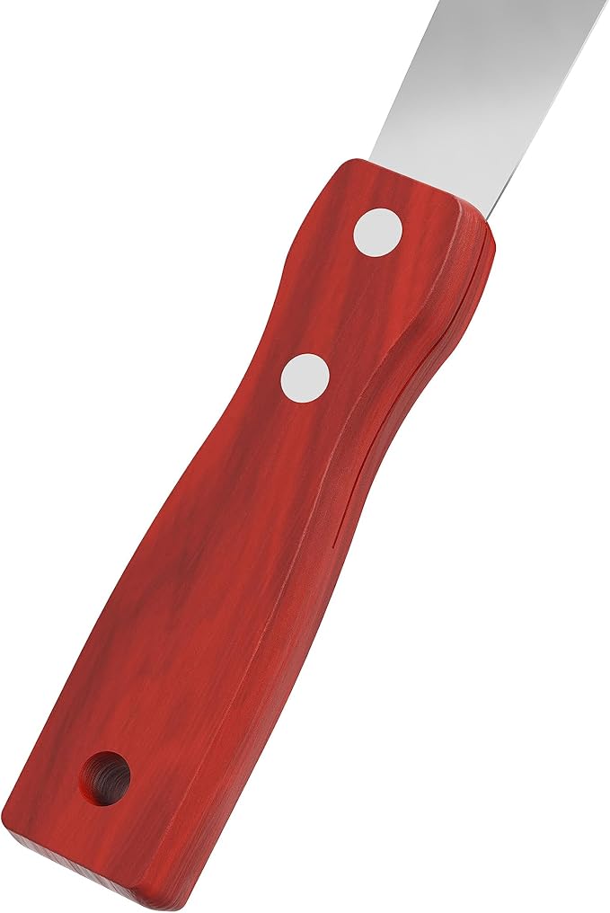 Putty Knife, 1 Inch Stainless Steel Scraper Tool, Wooden Handle Metal Spackle Knives for Drywall, Decals, Wall Paper, Floor Tile, Patching, Painting, Taping, Scraping Coating