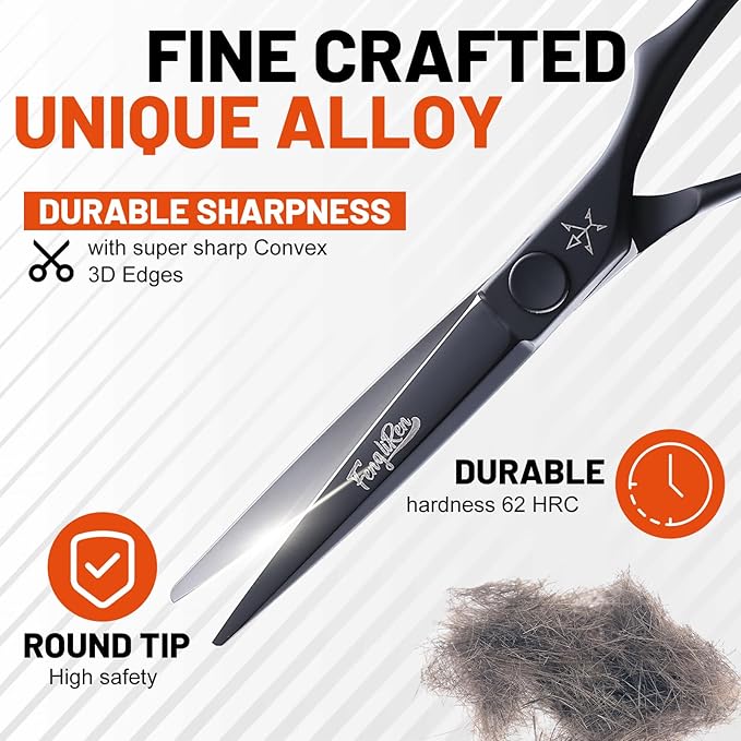 High-end Professional Extremely Very Sharp Barber Hair Cutting Scissors Hairdresser Shears For Hair 5.5 Inch Haircut Scissor Made Of Stainless Steel For Hairdressing Salon and Home Use