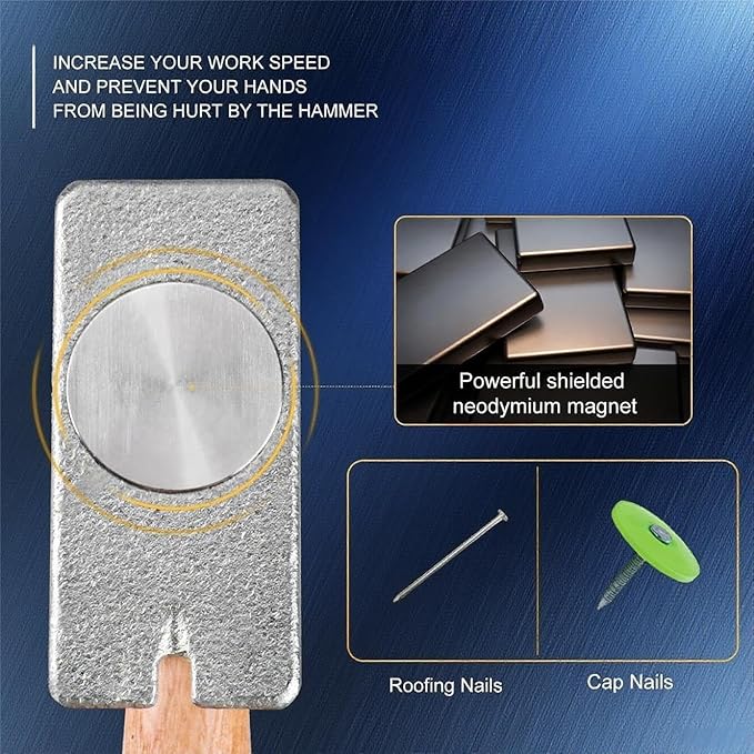 Magnetic Roofing Hammer,A Roofing Tools That Can Be Used to Quickly Nail Roofing Nails And Felt Caps
