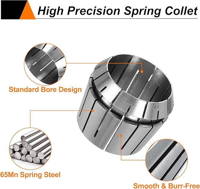 HARFINGTON Spring Collet Chuck ER40 32mm 65Mn Spring Steel Precision Router Collets for CNC Engraving Milling Lathe Tool