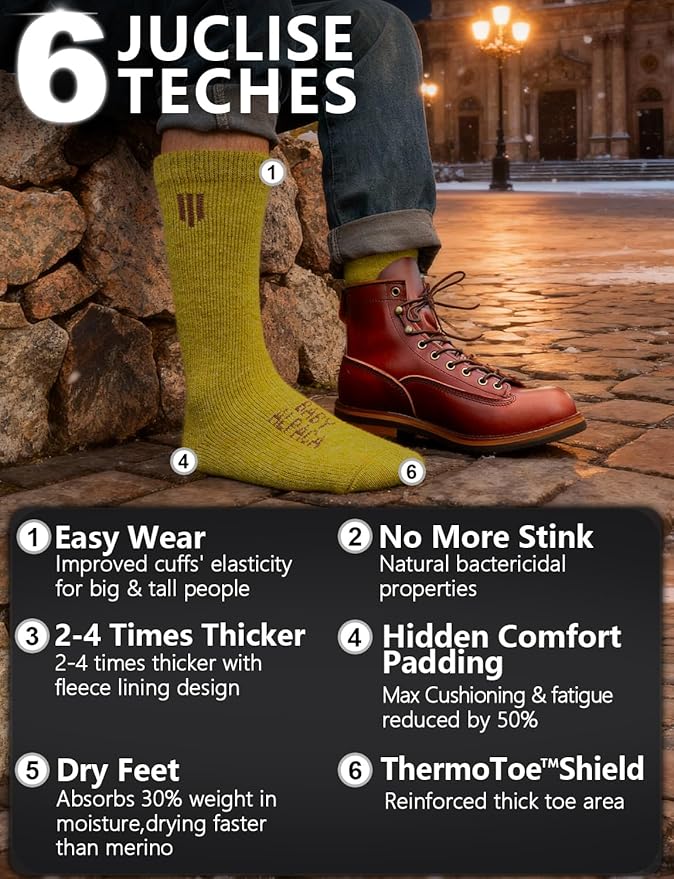Alpaca Wool Boot Socks Men and Women, Heavyweight Thick Thermal Socks Cold Weather Hunting Hiking, Moisture Wicking