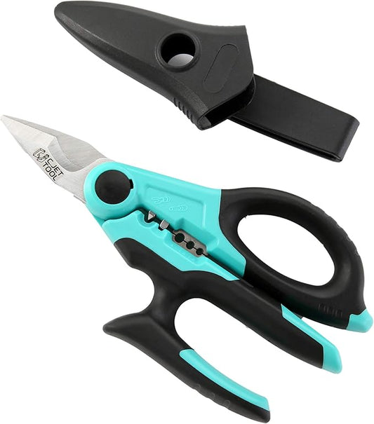 7" Stainless Professional Electrician Scissors Multi-Grip Design Aluminium Copper Soft Cable