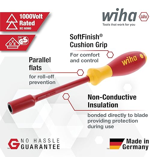 Wiha 32293 7-Piece 1000-Volt Metric Insulated Nut Driver Set