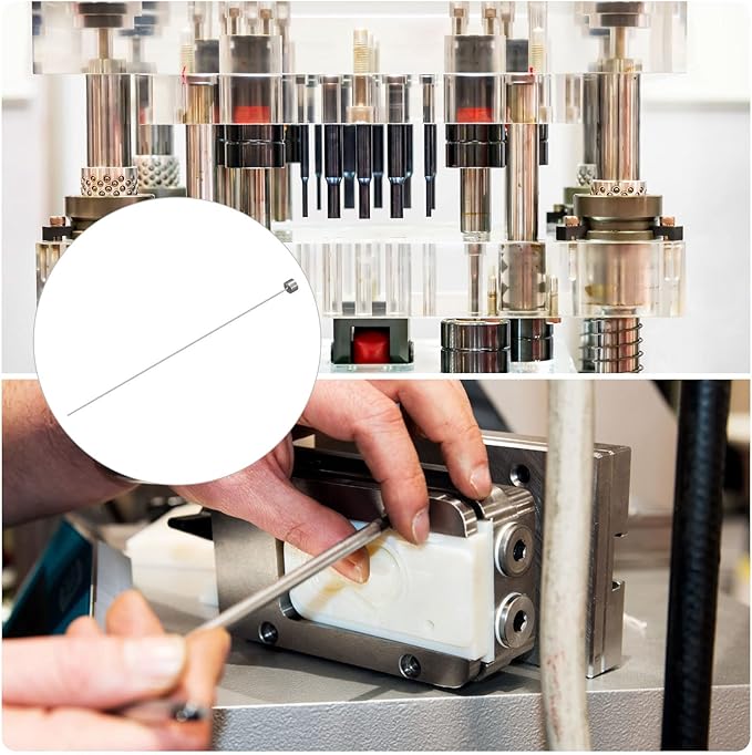 uxcell Straight Ejector Pins, 0.8mm (1/32") Dia. 65Mn Steel Round Tip Punch 100mm (4") Long for Mechanical Maintenance