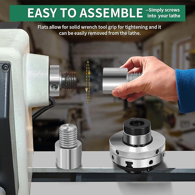 Lathe Headstock Spindle Adapter,Converts FT 3/4" x 16 to MT 1" x 8 TPI for Woodworking Lathe