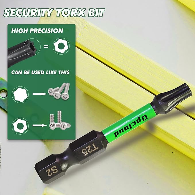 T25 Impact Screwdriver Bit Set, 41 Pieces 2?쒾2 Steel Magnetic Security #25 Torx Tips Driver Power Bit Set with Extension Impact Bit Holder