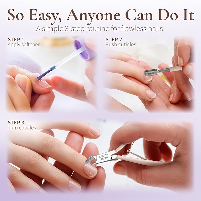 Professional Cuticle Cutter & Pusher Trimmer Manicure Tools with Double Spring ??Perfect Nail Care Tool for Manicure & Pedicure Beauty at Home/Spa/Saloon