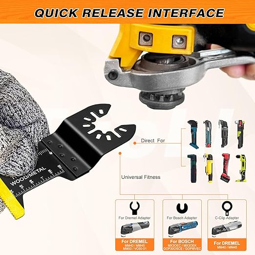98Pcs Oscillating Saw Blades Kits Cutting for Wood Plastic Metal Multi Tool Blades Oscillating Tool Blades with Sanding Pads Sandpapers Kits Fit Dewalt Ryobi Milwaukee Rockwell Fein Makita