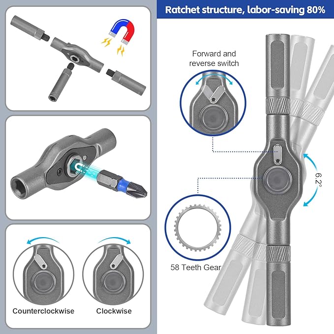 Screwdriver Set, Bsntek 24 in 1 Magnetic Screwdriver Set, Detachable T Handle Ratchet Screwdriver, Mini Precision Tool Kit for PC Furniture Watch Bicycle DIY