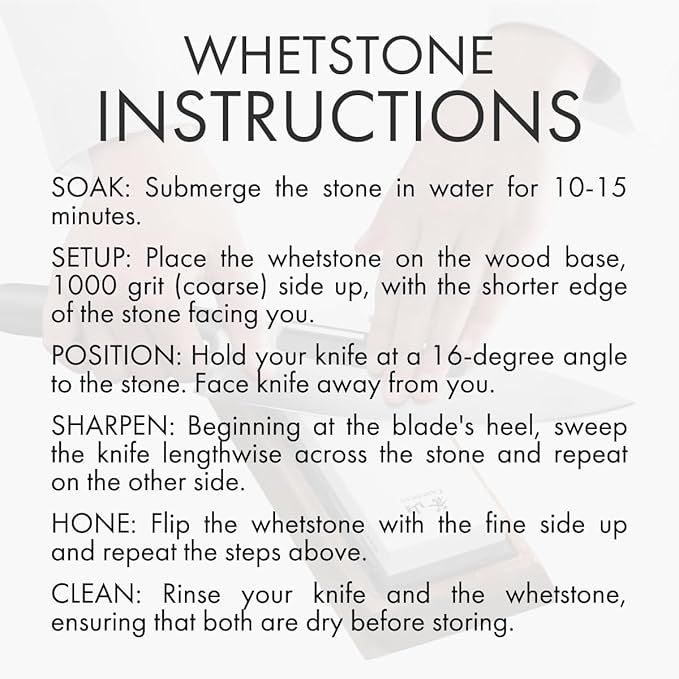 Cangshan 503800 Dual-Sided Whetstone Knife Sharpener 1000/6000 Grit
