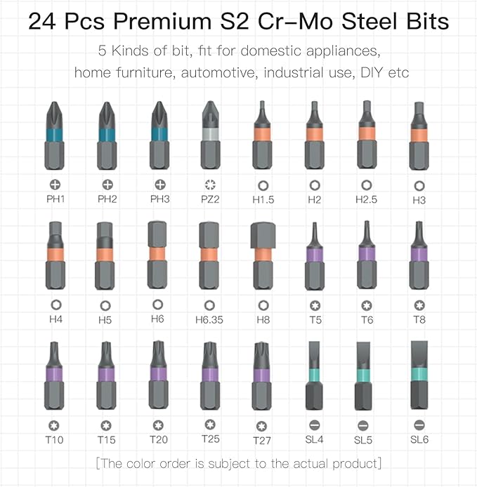 ATuMan 24 in 1 Ratchet Screwdriver Set with Detachable Handle, S2 Alloy Steel Precision Bits, Magnetic Ratcheting Screwdriver with Case for Bicycle, Computer, Electronics Repair, Ideal for Home, DIY