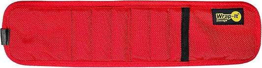 MagSnap Magnetic Wristband by Wrap-It Storage - Red - Great Gift for Dad Tool Belt and Screw Holder
