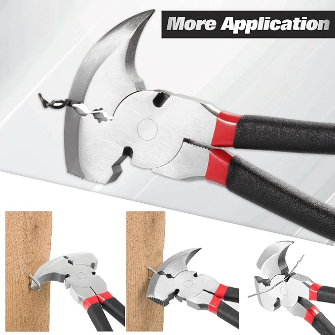 SPEEDWOX 10.5 Inch Fencing Pliers Staple Puller Fence Solid Joint Pliers Fence Pliers Fencing Pliers Fence Tool Pliers Heavy Duty Fence Pliers Multi Purpose Fence Tool Fencing Pliers with Hammer Head