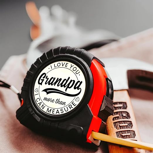 Grandpa Gifts - Grandpa Birthday Gifts from Granddaughter, Grandson, Grandkids - Best Gifts for Great New Promoted to Grandpa - Woodworking Carpenter Measuring Tape