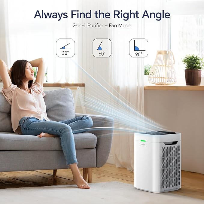 Air Purifiers for Home Large Room up to 2400 Ft짼, Double-Sided HEPA Air Purifier with Washable Pre-filter, Smart WiFi, PM 2.5 Air Quality Monitor, Fan Modo, for Pets Hair, Dust, Pollen, Smoke