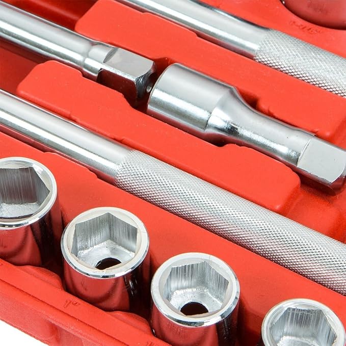 Stark USA 21-Pieces Socket Set 3/4-Inch Drive Wrench 6-Points Socket Ratchet Extension Bar SAE Size (7/8''-2") Flex Head Ratchet Auto Repair And Home Maintenance