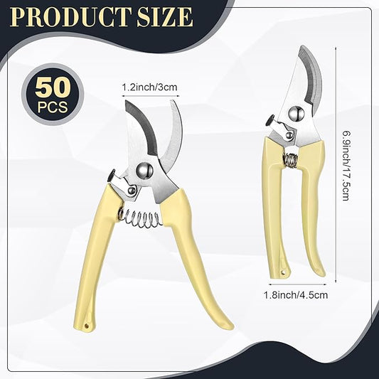 50 Pcs Garden Shears Garden Scissors Trimming Plant Clippers Flower Cutters for Stems Floral Snips Floral Tools Pruners for Flower for Yard Orchard Cutting Bushes Fruit Picking Tree Bonsai