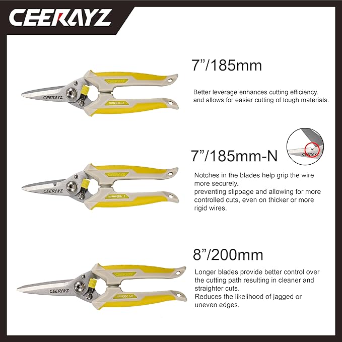 8" Scissors All Purpose, Heavy Duty, Multipurpose, for DIY Projects, Office, Production Lines, Pruning, with Protective Sheath (Brown/Yellow)