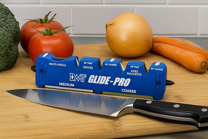 DMT Glide-Pro Multi Tool Blade Sharpener, Coarse/Fine Grinding, Multi-Angle Knife, Machete, and Axe Sharpener with Diamond Sharpening Stone, Tungsten & Ceramic Surfaces, 5.25"L x 1.25"W x 0.5"H
