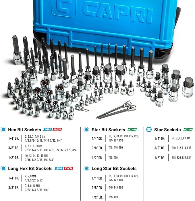 Capri Tools Master Bit Socket Set, Advanced Series, 88-Piece (30500-88MS)