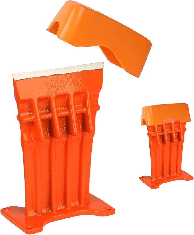 Firewood Kindling Log Wood Splitter ??No Axe! Wedge Point Splits Firewood, 6 Inch, Orange with Safety Cover