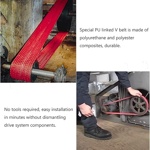 Ketofa 4FT Power Twist V-Belt 1/2-Inch x 4 Feet A Type, Adjustable Link V-Belt, Perfect for Lathes, Drill Press, Table Saws & Other Woodworking Tools