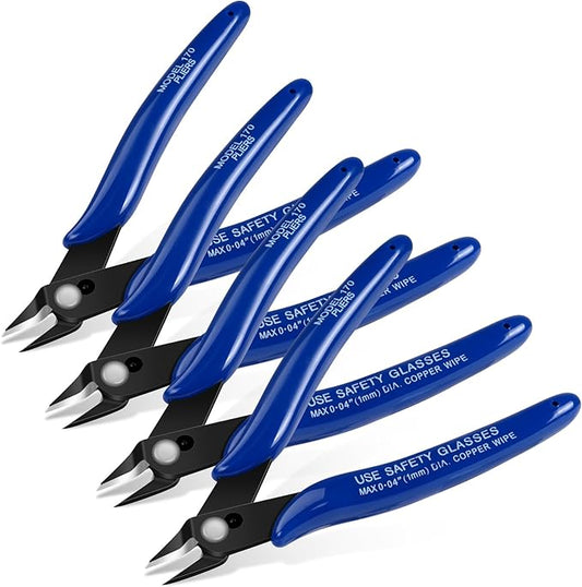 Ainiv Wire Cutters, 4PCS Spring-loaded Side Cutters Flush Cutters, Diagonal Cutters Precision Side Cutters, Diagonal Cutting Pliers in CRV Steel, Heavy Duty Cutting Pliers for Electrical, Homes