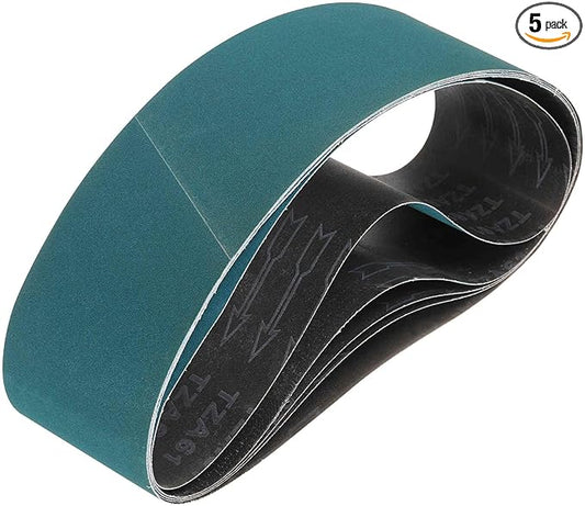HARFINGTON 4 x 36 Inch Sanding Belts, 5 Pcs 320 Grit Zirconia Abrasive Belt Sander File Belt for Woodworking, Metal Polishing, Knife Sharpener
