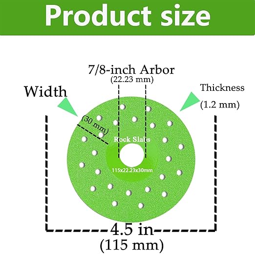 3 Pack 4-1/2" Multi-Pore Rock Slab Grinding Disc for Angle Grinder, Diamond Saw Blades with 7/8'' Arbor, Tile Cutting Disc for Cutting and Grinding Ceramic, Glass, Marble