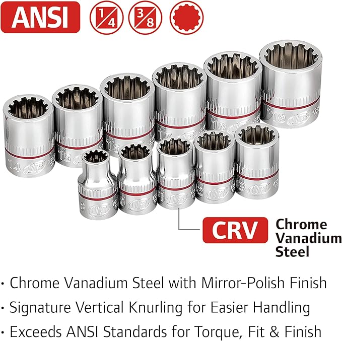 Ingersoll Rand 101 Pc. 1/4 & 3/8" Dr. Master Non-Slip Socket & Bit Set, Industrial Grade S2 Alloy Steel Bits W/ Mirror Polished CR-V Sockets, Premium Knurling and Heavy-Duty Portable Storage Case