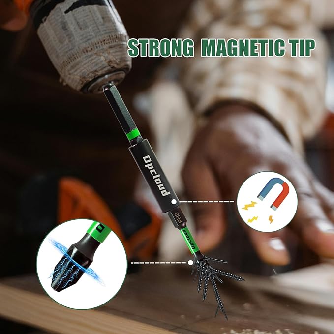 Impact #2 Phillips Screwdriver Bit Set, 41 Pieces 2?쒾2 Steel Magnetic PH2 Tips Driver Power Bit Set with Extension Impact Bit Holder