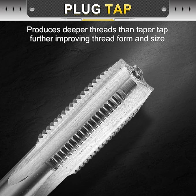 uxcell Hand Plug Tap M17 x 1.75 H2 Metric Thread Plug Style Taps Straight Flute Screw Tapping Threading Tool High Speed Steel HSS6542