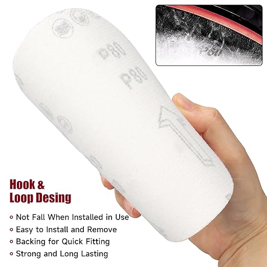 100 PCS 6 Inch Sanding Discs 220 Grit Hook and Loop Sandpaper, Round Orbital Sand Paper Discs for Sander
