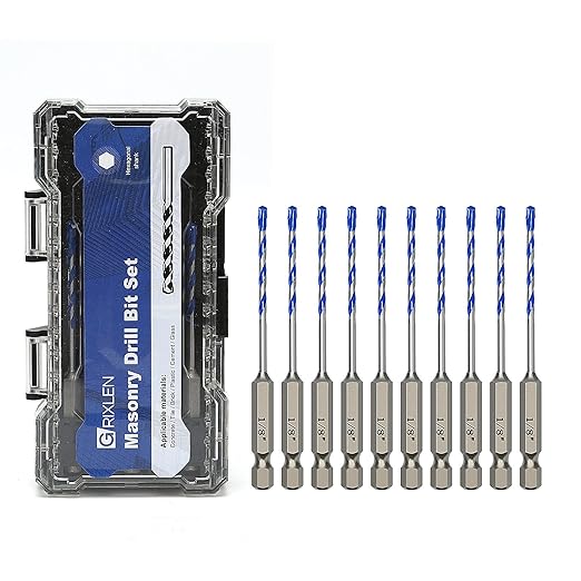 10 Pack 1/8 inch Masonry Drill Bit Set,Concrete Drill Bit Set with Hex Shank,Carbide Tip Drill Bits for Concrete, Cement, Tile,Brick, Plastic and Ceramic (1/8"竊?0 Pcs竊?