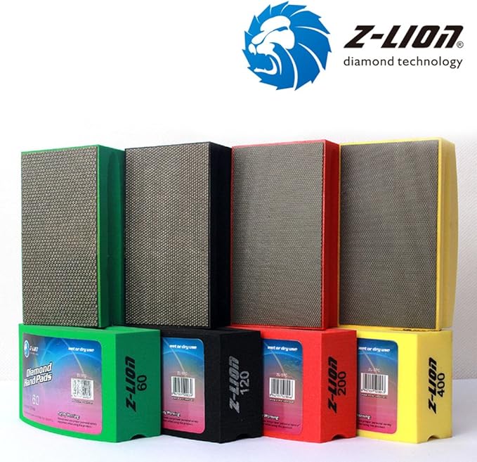 More Buying Choices for Z-Lion Diamond Hand Polishing Pads Arc Shape Back for Glass Stone - Pack of 8 Pcs