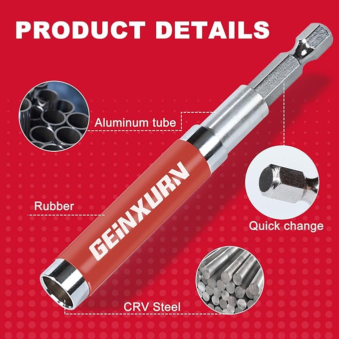 3 PCS Drive Guide with Self Retracting Sleeve(3.5?? and 10 Pcs Screwdriver Bit, Magnetic Drill Bit Tip Holder for Prevent Screws Shaking When Driving
