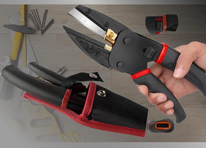 Multipurpose Heavy Duty Scissors All Purpose Utility Industrial Scissors Cutter with Utility Scissor pouch,Electricians Shears- Perfect for plastic, Fibre, Wood, Iron Wire, Soft Pipe