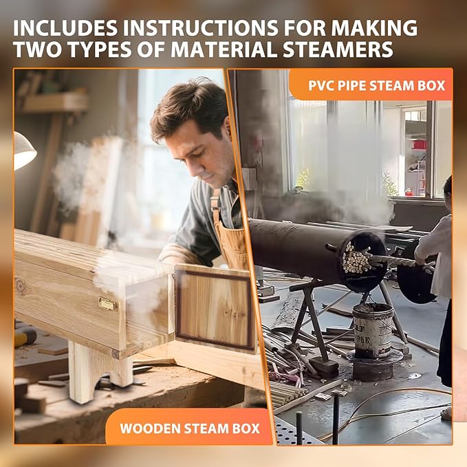 Wood Bending Steam Generator ??000W Electric Wood Steamer Kit with 9-Stage Power, 10m Remote, Triple Safety, 3L Steam Box for Wood Projects & Curved Designs -Steam Box Plan/Accessories