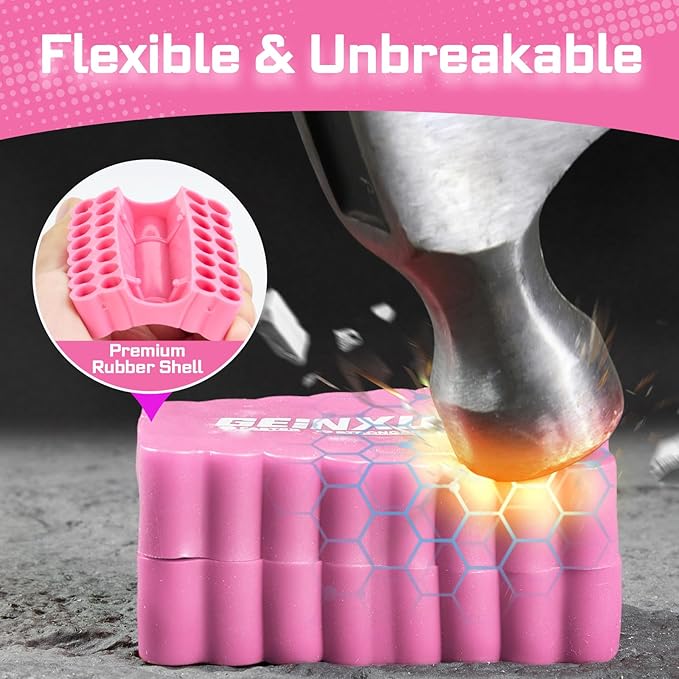 Impact Screwdriver Bits Set, 33 Pieces 1?쒶ulti Head Magnetic S2 Steel Driver Bits PH/SQ/Torx/Slotted/Hex/Security Torx With Pink Soft Base