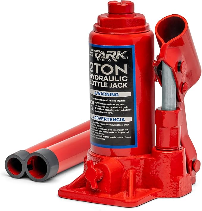 XtremepowerUS 2-Ton Portable Hydraulic Bottle Jack Stand Hydraulic Jack Lift Farm RV Truck Lifting Equipment Shop Hand Pump (5,000 LBS) Capacity
