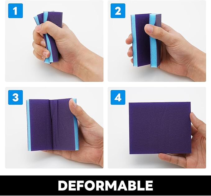 12 Pack 280 Grit Sanding Sponge, Wet Dry Sanding Block Sandpaper Sponge, Washable & Reusable Sanding Pads Soft Foam Sand Block for Metal Wood Drywall Furniture Polishing