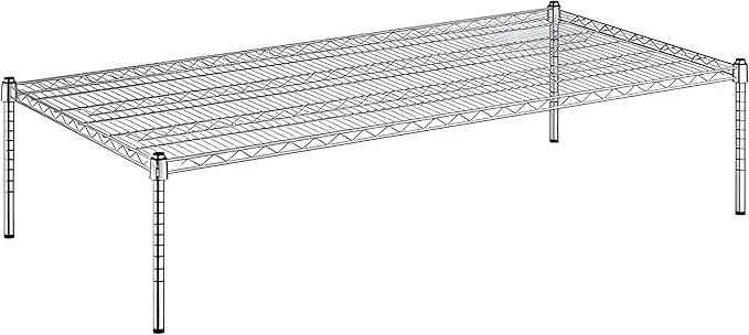 30" x 60" x 14" Chrome Wire Storage Shelf, Dunnage Rack, Commercial 1 Tier Small Shelf
