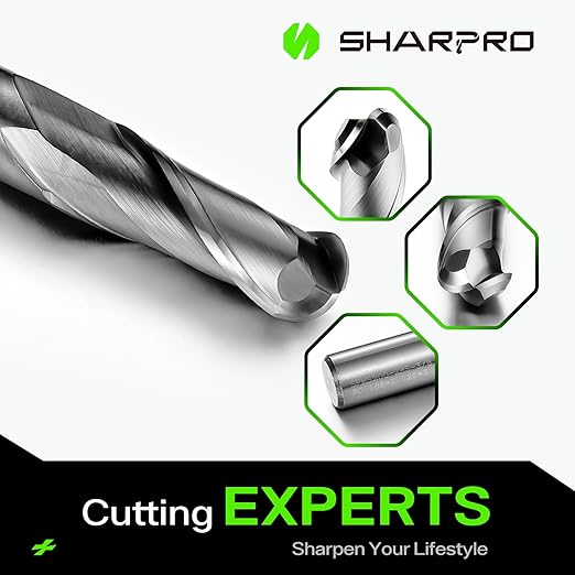 Extra Long Ball Nose End Mill 3/8 Inch SHK. and Cutting Dia. 3D Carving, High-Speed and Deep Cutting, AlCrN Coated, Apply for Alloy Steel, Stainless Steel and Various Cast Iron.