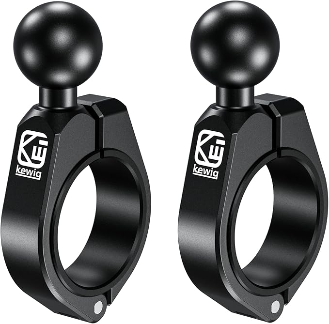BRCOVAN 2PCS, 1'' Ball Medium Bar Mount, Aluminum Alloy Clamp Base, Fit for Round Rails 1.26'' / 1.375'' / 1.5'' / 1.65'' in Diameter, Compatible with RAM Mounts B Size 1 Inch Ball Double Socket Arm